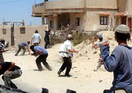 Israeli settlers attack a Palestinian house in Burqa