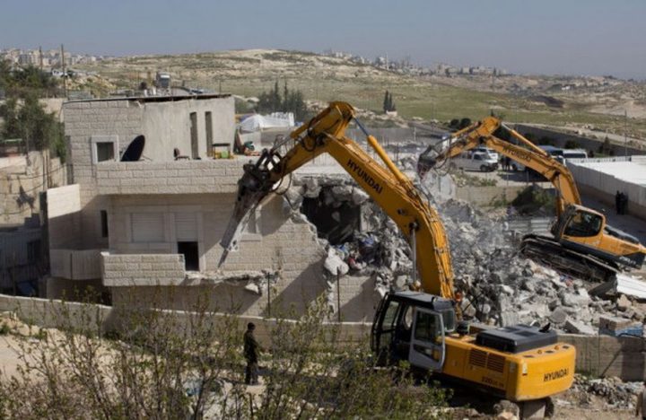 The occupation forces demolish houses in west Jericho