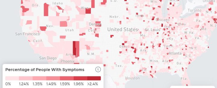 Facebook  released an interactive map tracking COVID-19  symptoms