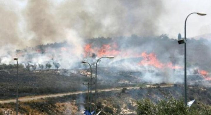 Jewish settlers set fire to Palestinian fields south of Nablus