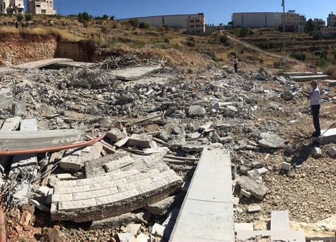 Israel occupation demolishes a Palestinian house near Ramallah