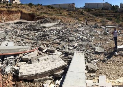 Israel occupation demolishes a Palestinian house near Ramallah