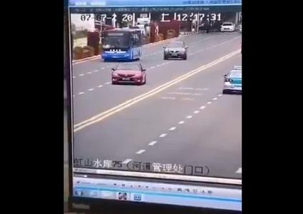 A school bus fell in  a lake, West China