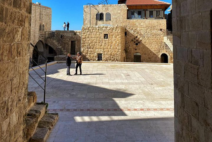 A tour in Al-Khawaja Castle in the center of Ni'lin village, west of Ramallah